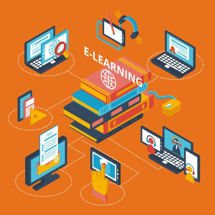 e learning icons isometric