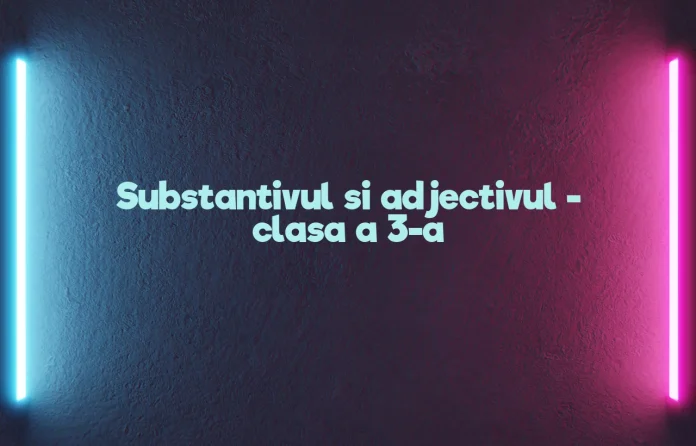 substantivul si adjectivul clasa a 3 a